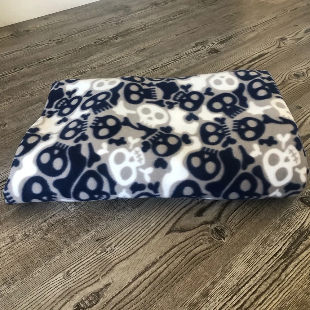 Joanne Fabrics Cozy Skull Fleece Fleece Fabric - Navy, Gray & White 6 Yards